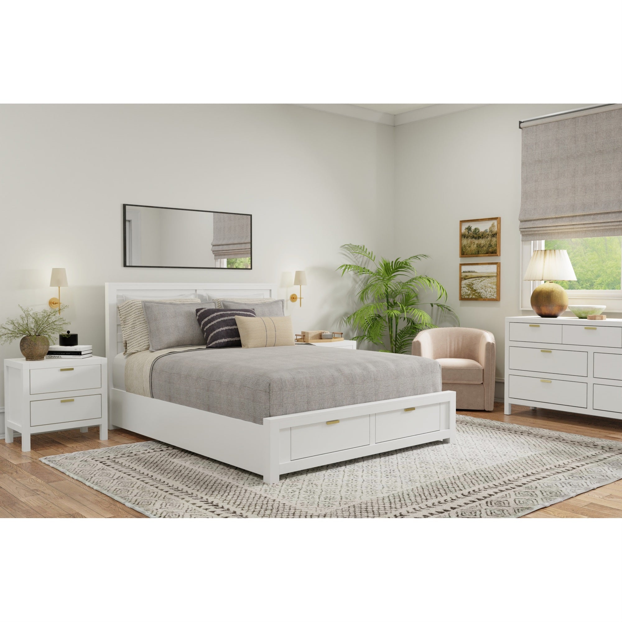 Carmel Full Size Storage Bed, White