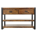 Jofran Loftworks Modern Industrial Distressed Acacia 50 Inch  Sofa Table With Drawers