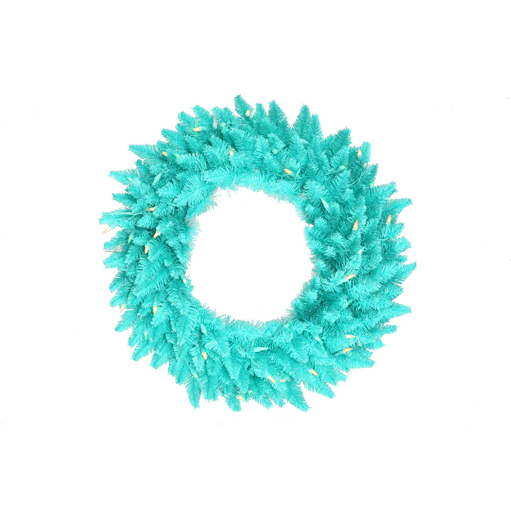 Vickerman 36 Inch  Aqua Fir Wreath Dural Led 100Aq 320T  K161037Led
