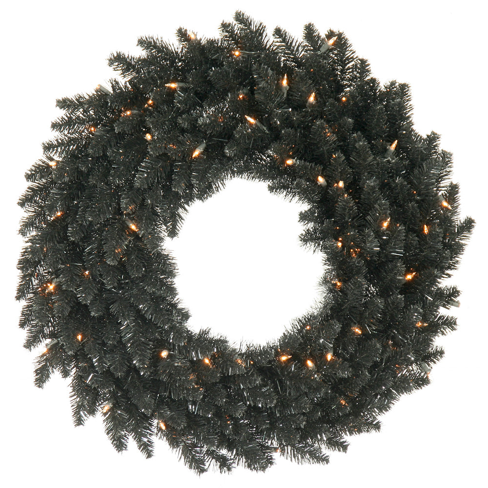 Vickerman 48 Inch  Black Fir Wreath 480T  K161848