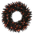 Vickerman 30 Inch  Black Fir Wreath Dl Led 100Org 260T  K162131Led
