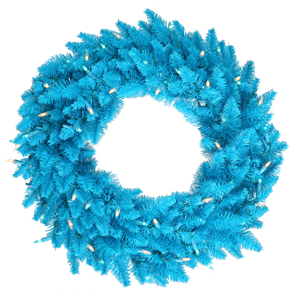 Vickerman 30 Inch  Sky Blue Fir Wreath 260T  K164330