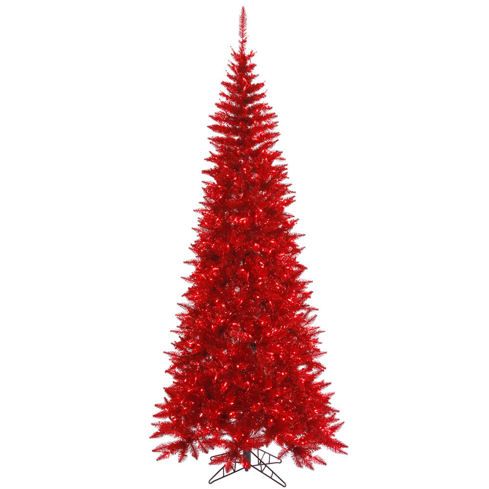 Vickerman 9X46 Inch  Tinsel Red Slim Dl Led 700Red  K165081Led