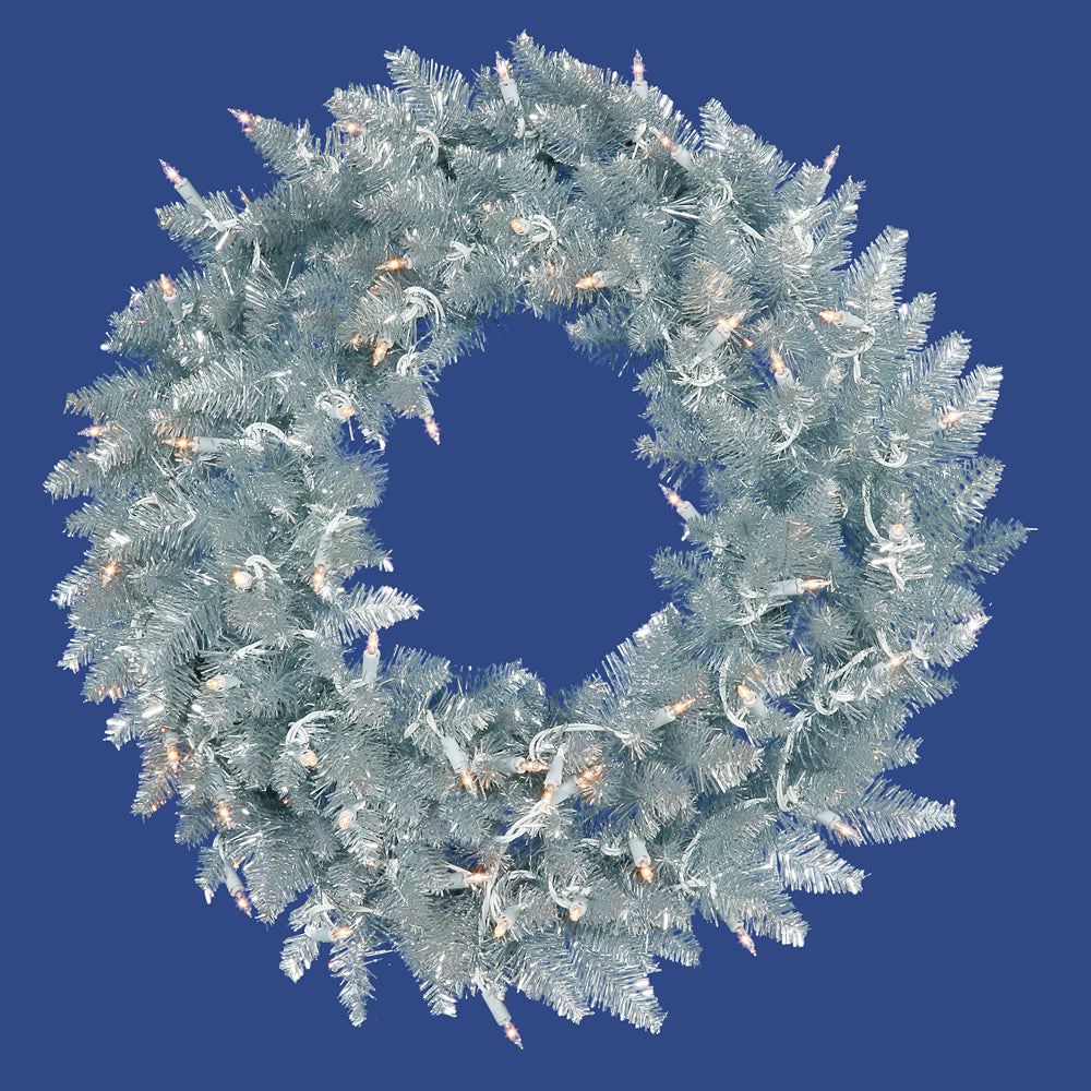 Vickerman 30 Inch  Silver Fir Wreath 260T  K166930