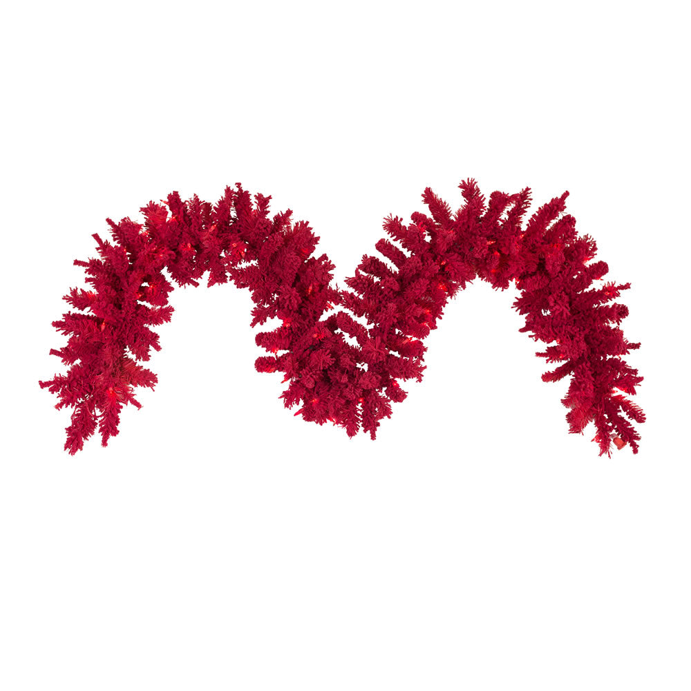 Vickerman 9X14 Inch  Flk Red Garland Duralit Led 100Rd  K168115Led