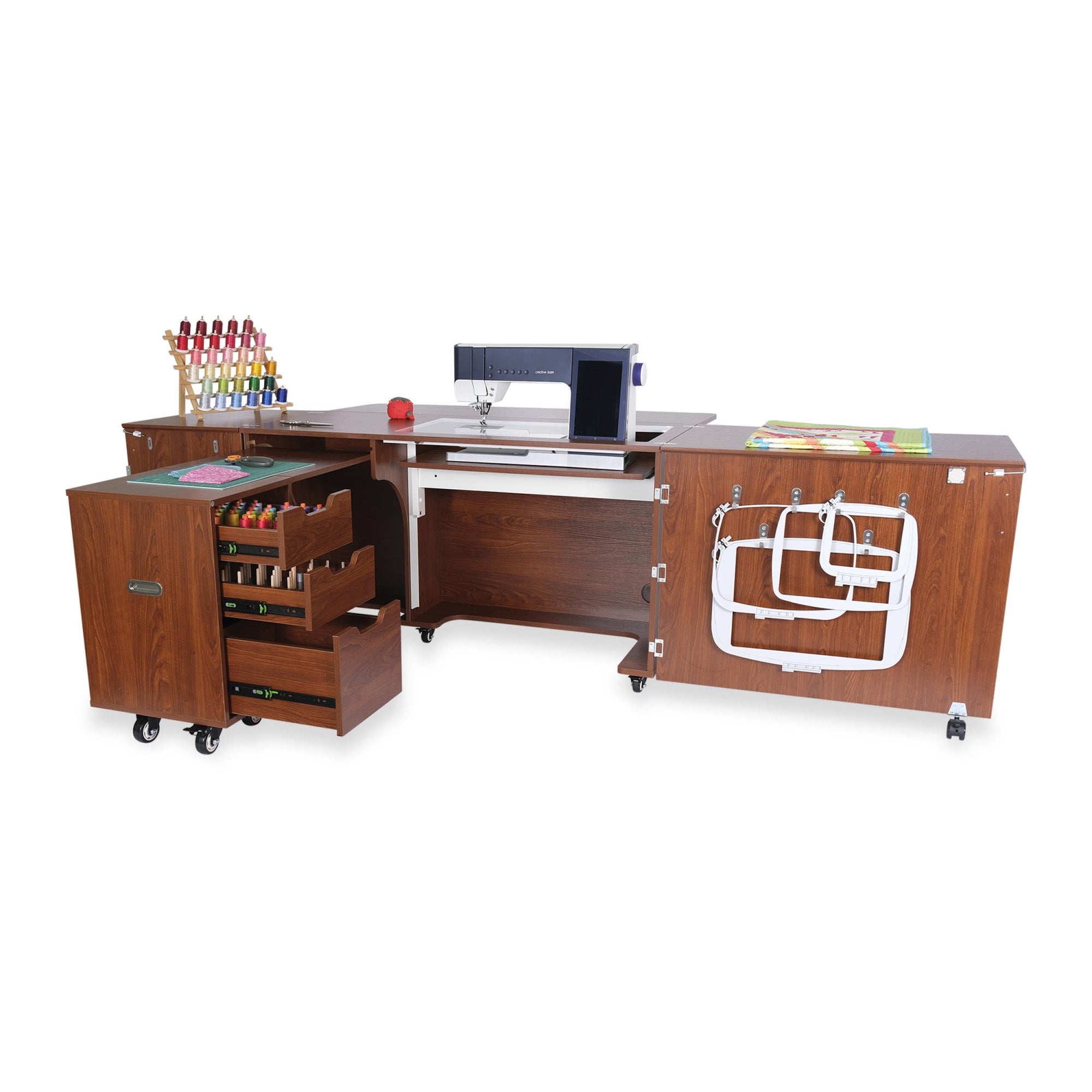 Kangaroo Sewing Furniture Outback Xl Sewing Cabinet - Teak