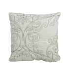 King size Antique White Damask Embroidered 4 Piece Oversized Bedspread Set