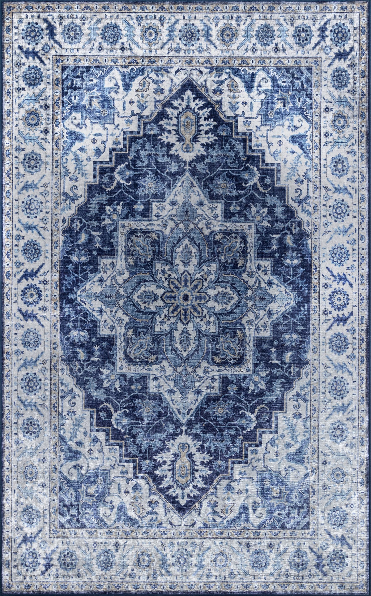 Momeni Karachi Kar8 Blue  36 Inch  X 56 Inch