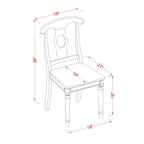 East West Furniture KEC-BLK-W Kenley Kitchen Dining Chairs - Napoleon Back Solid Wood Seat Chairs, Set of 2, Black & Cherry