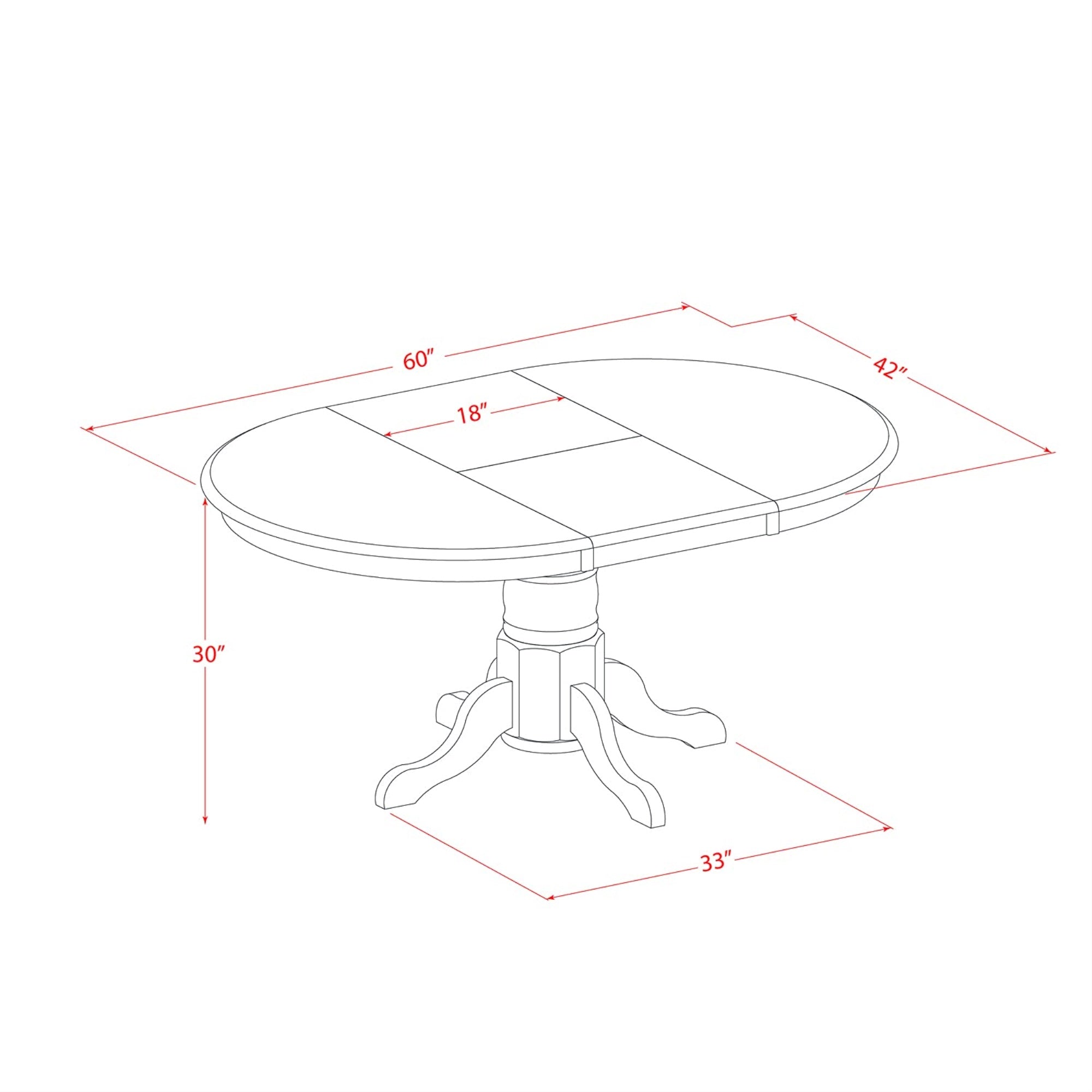 East West Furniture KENI5-BCH-W 5 Piece Dining Set Includes an Oval Dining Room Table with Butterfly Leaf and 4 Wood Seat Chairs, 42x60 Inch, Black & Cherry