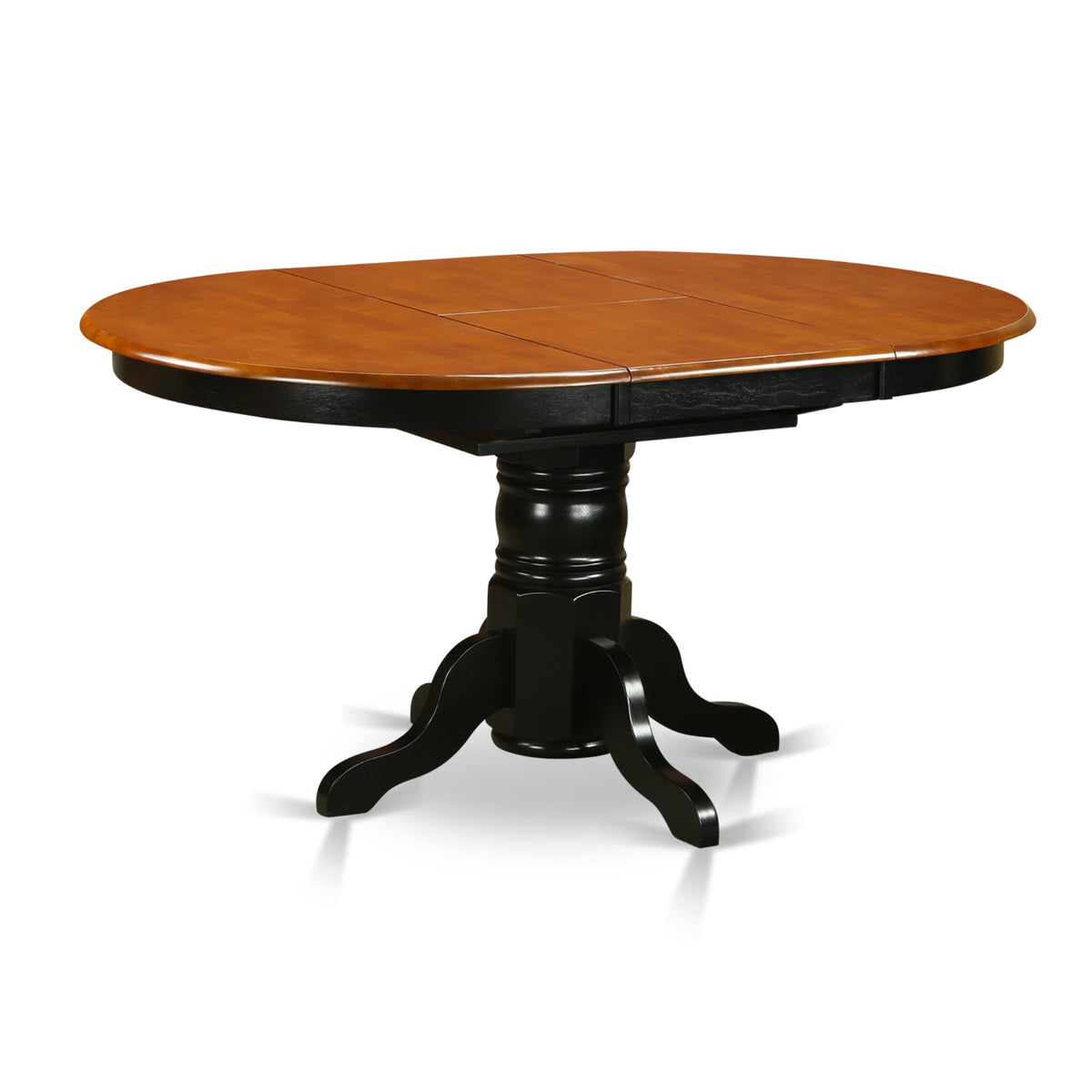 KEWE5-BCH-W 5 Pc Kitchen table set with a Dining Table and 4 Wood Seat Chairs in Black and Cherry
