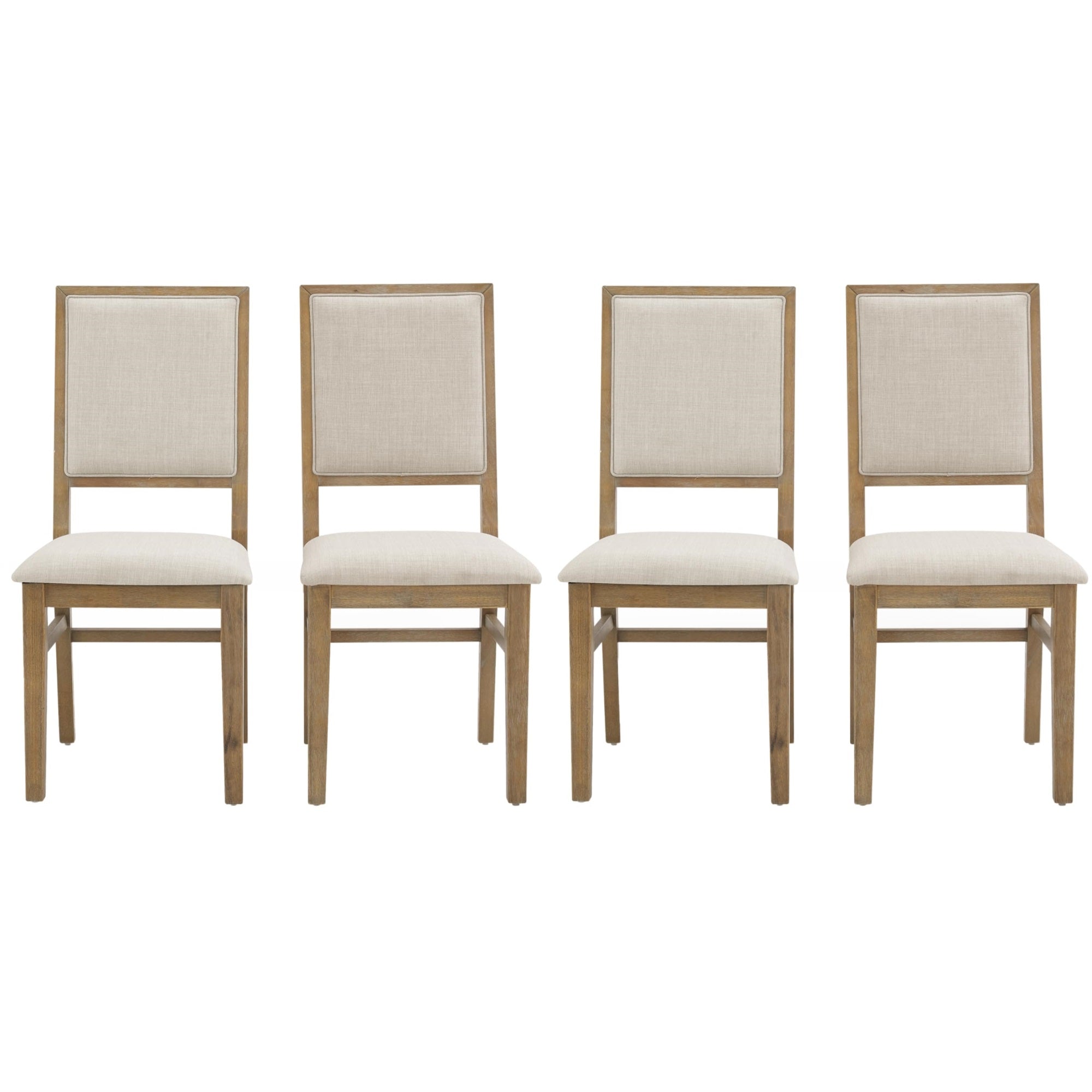 Crosley Furniture Joanna Modern Farmhouse Upholstered X Back Wood Dining Chairs Set Of 4, Kitchen Chair, Rustic Brown/Creme