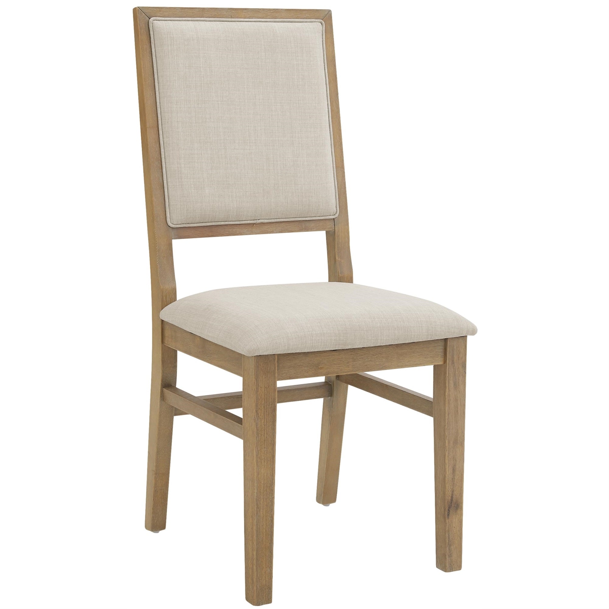 Crosley Furniture Joanna Modern Farmhouse Upholstered X Back Wood Dining Chairs Set Of 4, Kitchen Chair, Rustic Brown/Creme