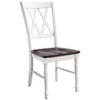 Crosley Furniture Shelby Traditional Wood X-Back Dining Room Chairs Set Of 4, Kitchen Chair, Distressed White