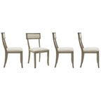 Crosley Furniture Alessia Traditional Upholstered Wood Klismos Dining Chairs Set Of 4, Kitchen Chair, Rustic Gray Wash/Crème