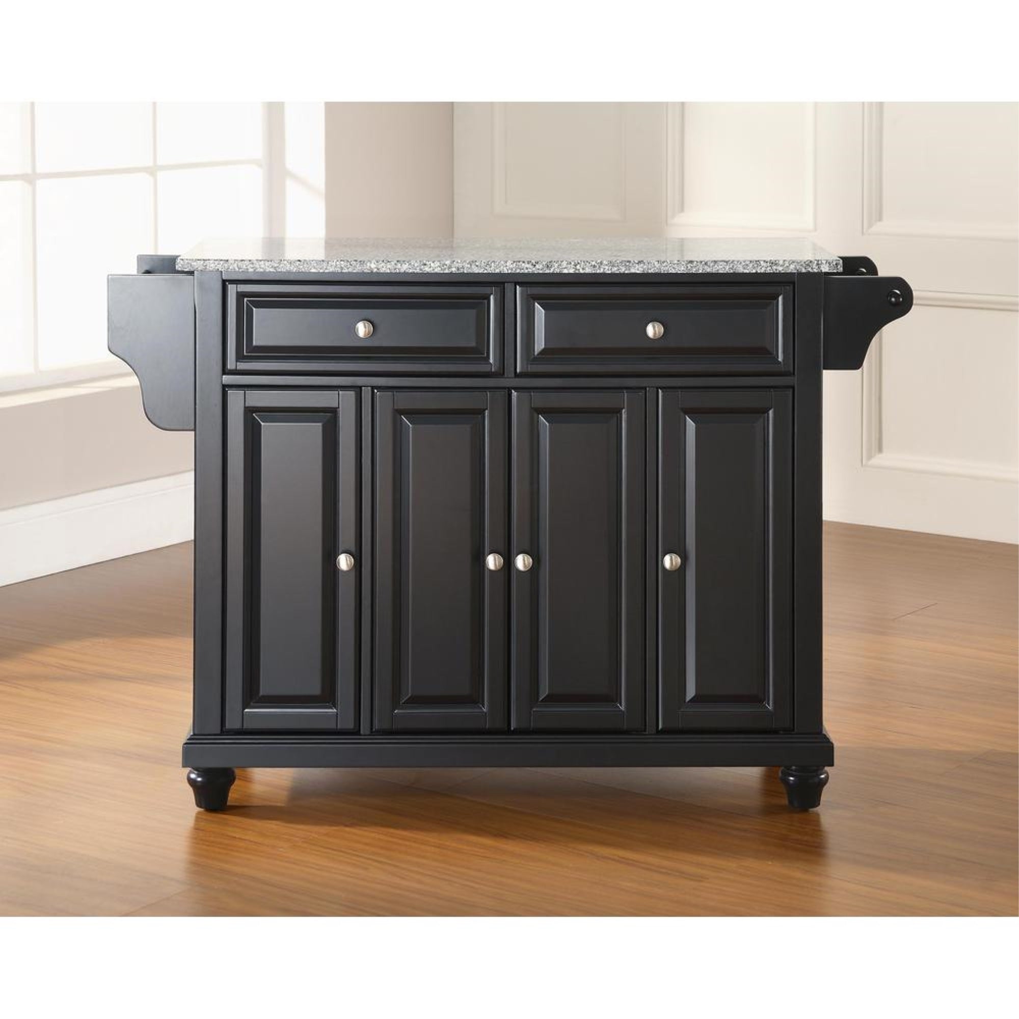 Cambridge Granite Top Full Size Kitchen Island/Cart Black/Gray