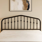 King Farmhouse Spindle Black Metal Platform Bed Frame with Headboard Footboard