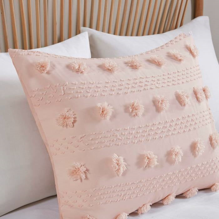 King / Cal King 3-Piece Pink Pompom Microfiber Comforter Set