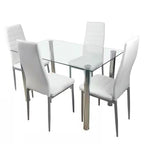Modern 47-inch x 27-inch Tempered Glass Top Dining Table