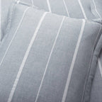 King/California King Blue Grey Off-White Stripe 3-Piece Comforter Set