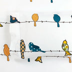King Teal Yellow White Floral Birds on Wire Soft Polyester 6 Piece Sheet Set