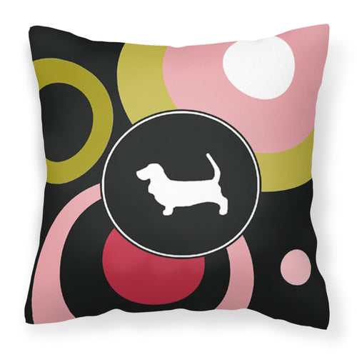 'Caroline'S Treasures Kj1012Pw1414 Basset Hound Decorative Canvas Fabric Pillow, Large, Multicolor'