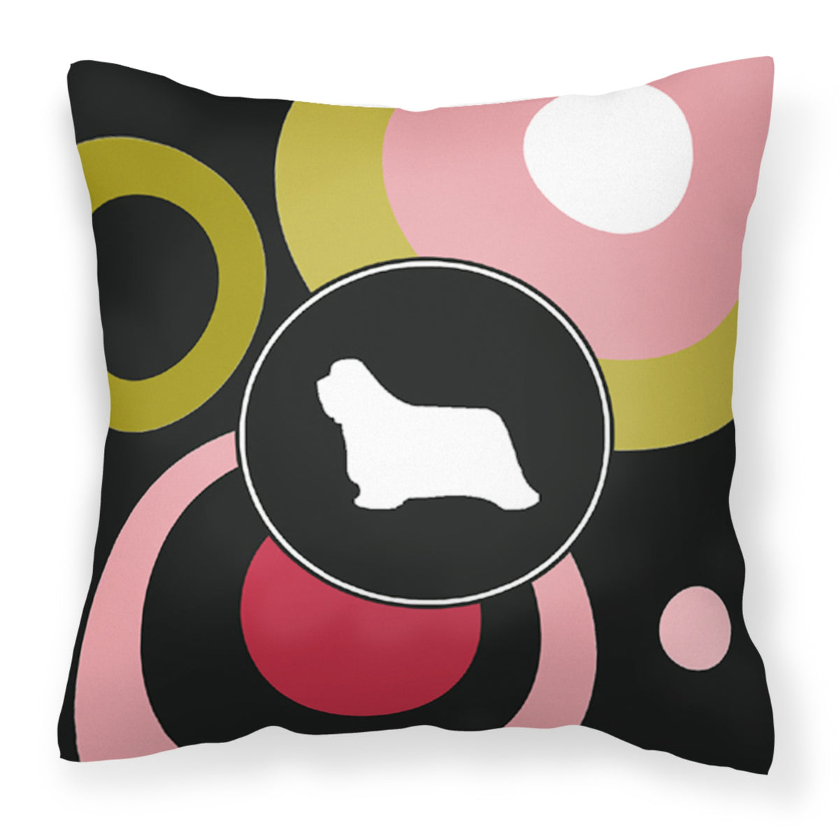'Caroline'S Treasures Kj1112Pw1414 Bearded Collie Decorative Canvas Fabric Pillow, Large, Multicolor'