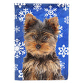 'Caroline'S Treasures Kj1181Gf Winter Snowflakes Holiday Yorkie Puppy/Yorkshire Flag, Small, Multicolor'