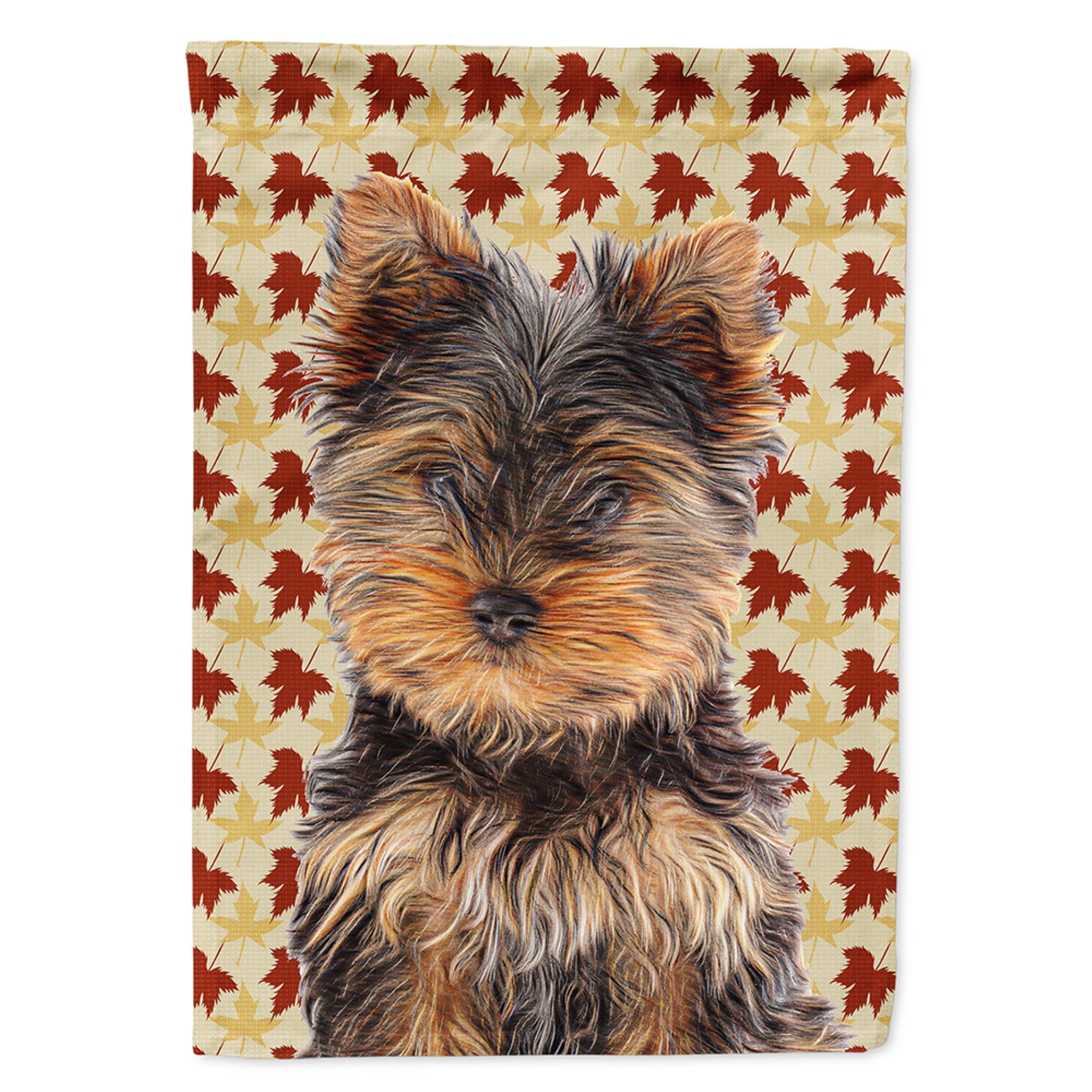 'Caroline'S Treasures Kj1209Gf Fall Leaves Yorkie Puppy/Yorkshire Terrier Flag, Small, Multicolor'