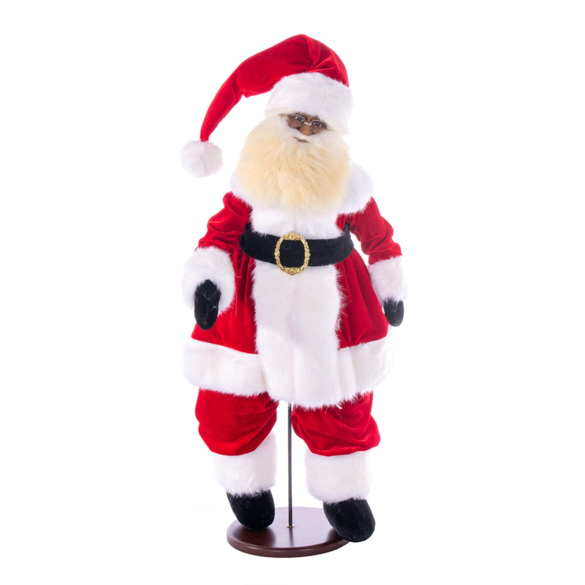 28 Inch  Red Velvet Dark Compl Santa W Stand