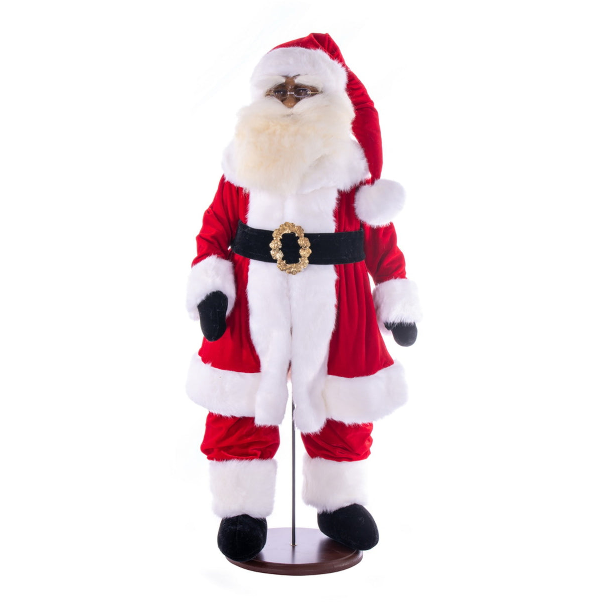 36 Inch  Red Velvet Dark Compl Santa W Stand