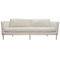 Lane Sofa in Light Cream Fabric with Gold Metal Legs by Diamond Slofa