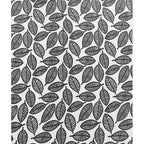 72-inch Black White Leaf Pattern Shower Curtain in 100-Percent Polyester Fabric