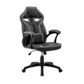 Aspect Adjustable Racing Gaming Chair in Black Faux Leather and Dark Grey Mesh with Lumbar Support Pillow