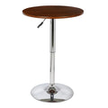 Ergode Bentley Hydraulic Bar Table - Sleek & Modern Design, Adjustable Height, Walnut Wood Top, Chrome Base - Elevate Your Space