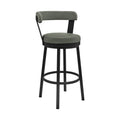Bryant 26'' Counter Height Swivel Bar Stool in Black Finish and Gray Faux Leather