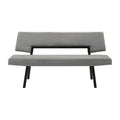 Channell Wood Dining Bench in Black Finish with Charcoal Fabric