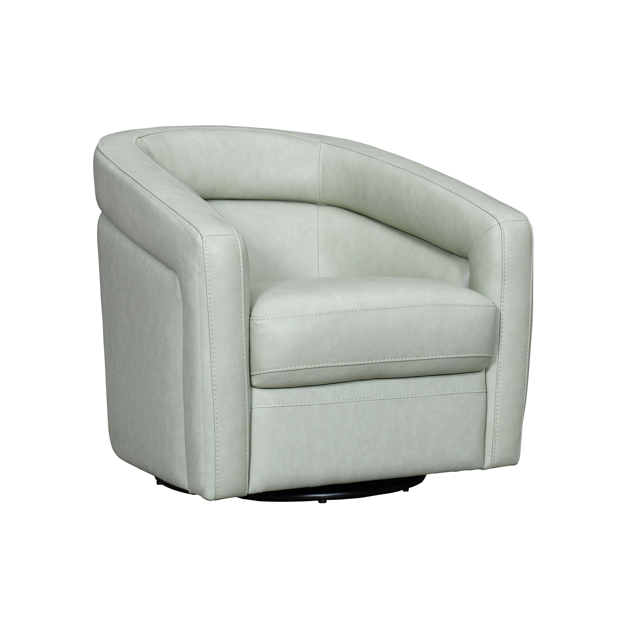 Desi Mint Leather Swivel Accent Chair