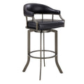 Edy Swivel 30'' Mineral Finish and Black Faux Leather Bar Stool