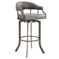 Edy Swivel 30 Mineral Finish and Grey Faux Leather Bar Stool