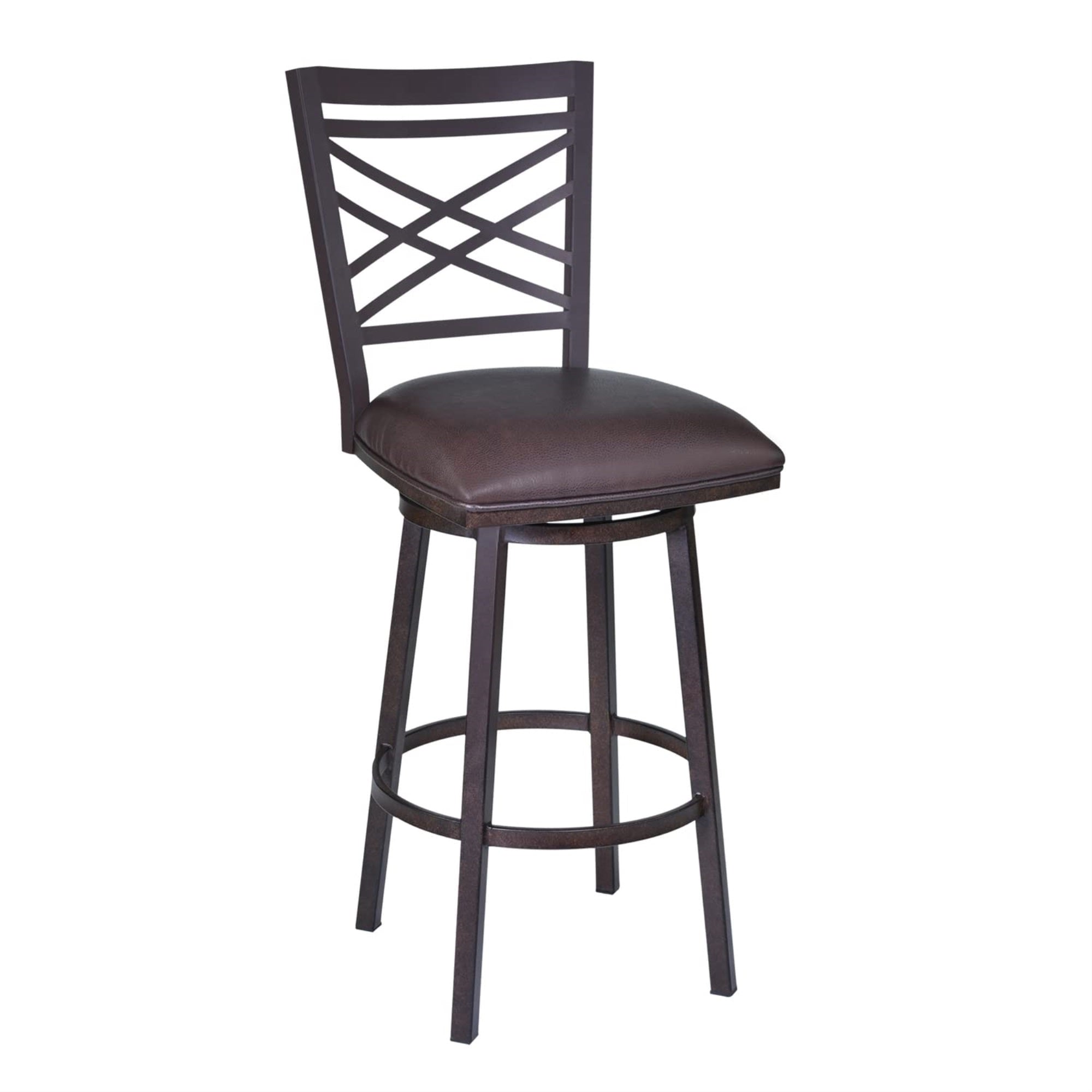 Fargo 30 Barstool in Auburn Bay finish with Brown Pu upholstery