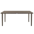 Grenada Outdoor Aluminum Gray Rectangle Dining Table