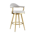 Swivel Upholstered Counter or Bar Stool with Metal Base