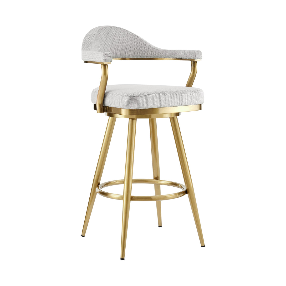 Swivel Upholstered Counter or Bar Stool with Metal Base