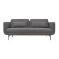 Lilou 77'' Gray Fabric Sofa with Antique Brass Metal Legs