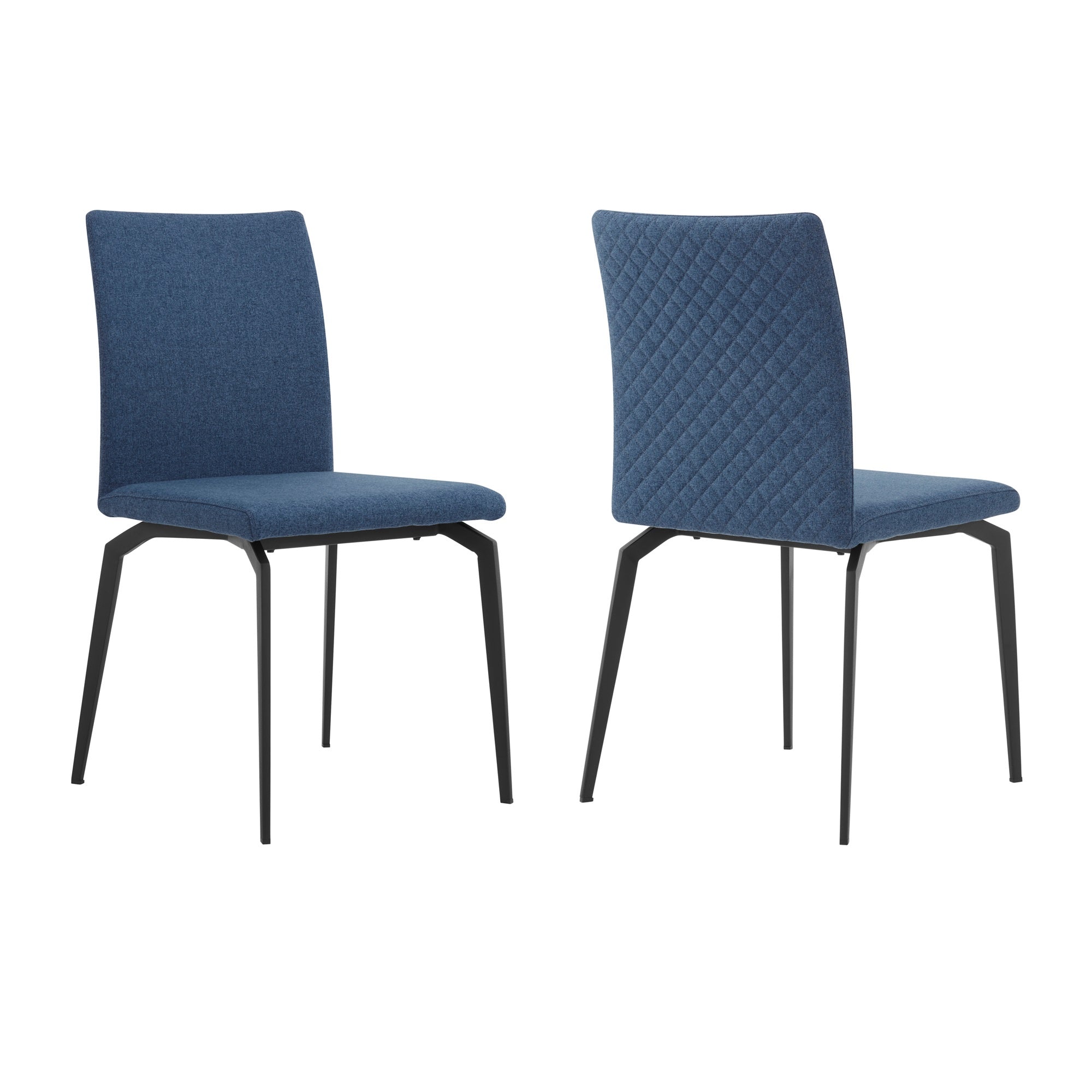 Lyon Blue Fabric and Metal Dining Room Chairs  Set of 2