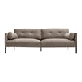 Michalina 84'' Fossil Gray Velvet Sofa with Black Metal Legs