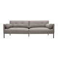 Michalina 84'' Gray Fabric Sofa with Black Metal Legs