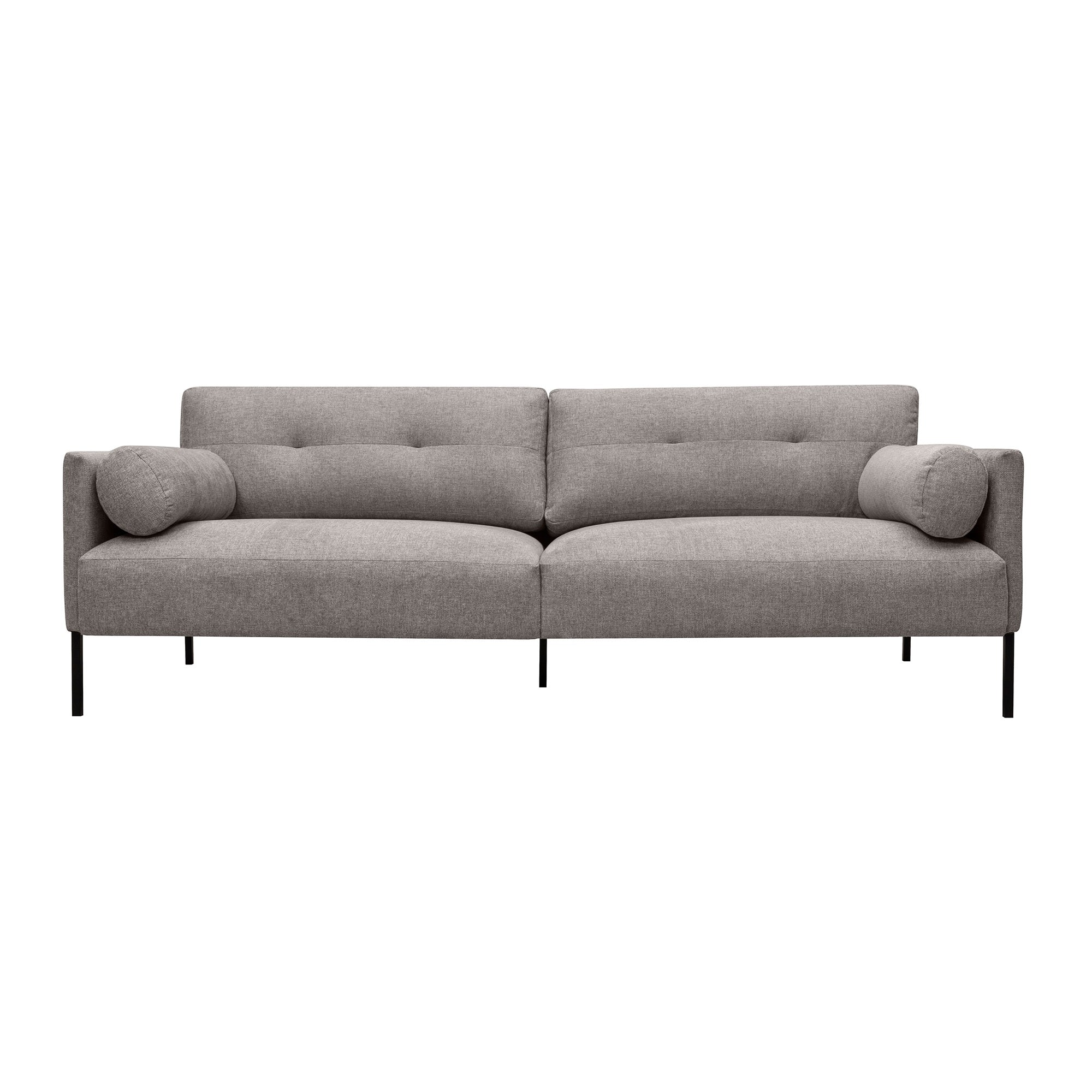 Michalina 84'' Gray Fabric Sofa with Black Metal Legs