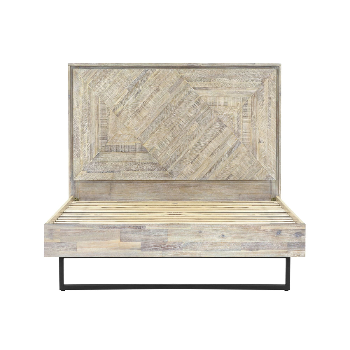 Peridot Queen Platform Bed Frame in Natural Acacia Wood